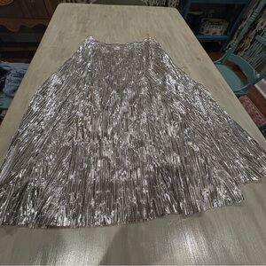 Maeve 6 metallic pleated midi skirt